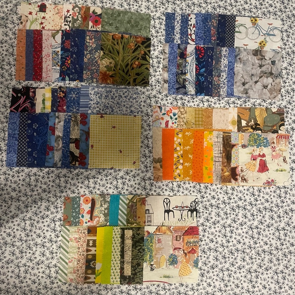 Assorted Patterned Fabric Squares 5”X5”. 340 blocks - Picture 7 of 8